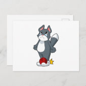 Carte Postale Boule de bowling de chat (Devant / Derrière)