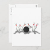 Carte Postale Boule de Bowling & Épingles : Modèle 3D : (Devant / Derrière)