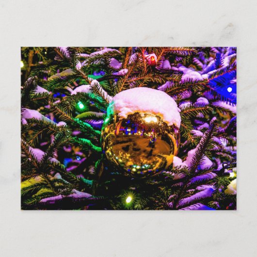Carte Postale Boule de décoration de Noël jaune (Devant)