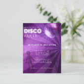 Carte Postale Boule de Disco Violet Cool Party (Debout devant)
