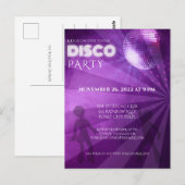 Carte Postale Boule de Disco Violet Cool Party (Devant / Derrière)