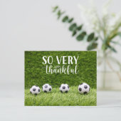 Carte Postale Boule de football avec merci avec amour Boule sur  (Debout devant)