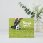 Carte Postale Boule de football avec Merci de mot (Debout devant)