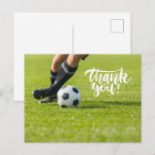 Carte Postale Boule de football avec Merci de mot (Devant / Derrière)