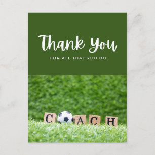 Carte Postale Boule de football avec merci tout ce que vous fait