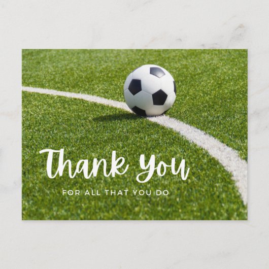 Carte Postale Boule de football avec merci tout ce que vous fait (Devant)