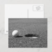 Carte Postale Boule de golf à côté du trou (Devant / Derrière)