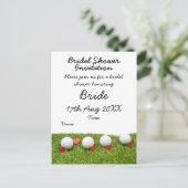 Carte Postale Boule de golf avec amour sur gazon vert nuptiale (Debout devant)