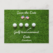 Carte Postale Boule de golf avec drapeau d'Amérique sur herbe ve (Devant)