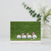 Carte Postale Boule de golf du 4 juillet avec drapeau de l'Améri (Debout devant)