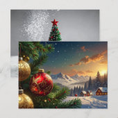 Carte Postale boule de Noël (Devant / Derrière)