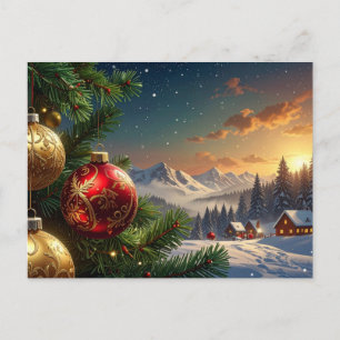 Carte Postale boule de Noël
