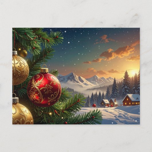 Carte Postale boule de Noël (Devant)