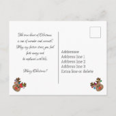 Carte Postale Boule de Noël avec Reindeds, texte personnalisé (Dos)
