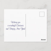 Carte Postale Boule de Noël unique ruban rose (Dos)