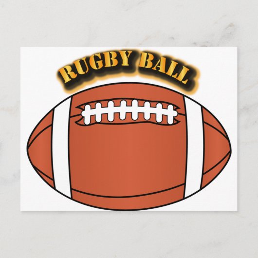 Carte Postale Boule de rugby avec texte (Devant)
