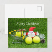 Carte Postale Boule de tennis avec le Noël du Père Noël (Devant / Derrière)