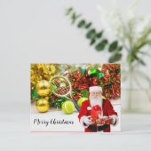 Carte Postale Boule de tennis et raquette avec décoration de Noë (Debout devant)