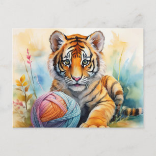 Carte Postale Boule de tigre IA