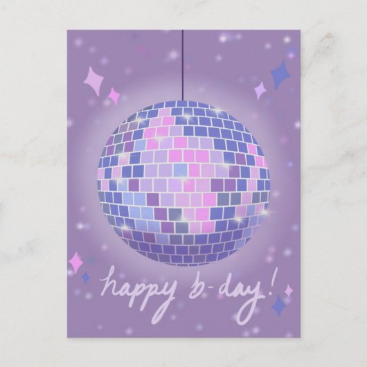 Carte Postale Boule disco Boogie Woogie d'anniversaire  (Devant)