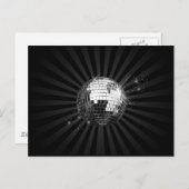 Carte Postale Boule Disco Mirror sur noir (Devant / Derrière)