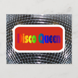 Carte Postale Boule Disco Queen Shiny Mirror Disco