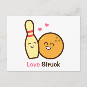 Carte Postale Boule et quille de bowling amusantes et mignonnes,