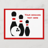 Carte Postale Boule noire de bowling et épingles (Devant)