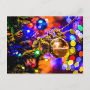 Carte Postale Boule Ornament De Verre, Lumières Gaies