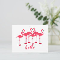 Boule Rose De Flamants roses "Bonjour"