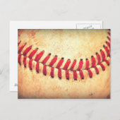 Carte Postale Boule vintage de base-ball (Devant / Derrière)