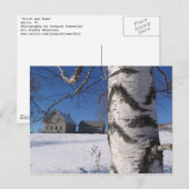 Carte Postale bouleau et maison (Devant / Derrière)