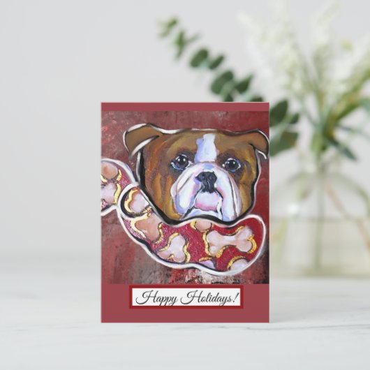 Carte Postale Bouledogue (Debout devant)