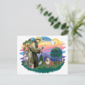 Carte Postale Bouledogue anglais (blanc marron) (Debout devant)