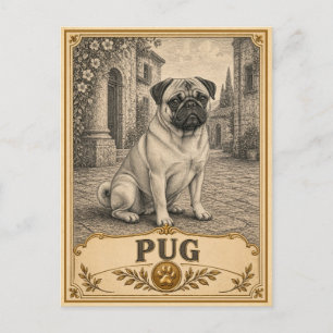 Carte Postale Bouledogue, Chien du Patrimoine Ancien