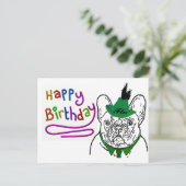 Carte Postale Bouledogue français Anniversaire Bouledogue frança (Debout devant)