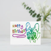 Carte Postale Bouledogue français Anniversaire Bouledogue frança (Debout devant)