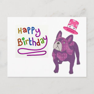 Carte Postale Bouledogue français Anniversaire Bouledogue frança