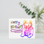 Carte Postale Bouledogue français Anniversaire Bouledogue frança (Debout devant)