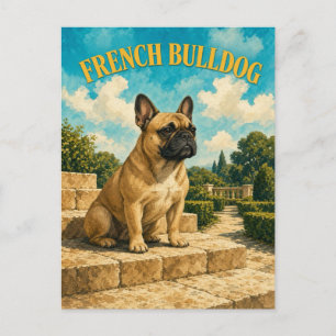 Carte Postale Bouledogue Français, Art de Chien à l'Aquarelle Vi