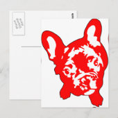 Carte Postale Bouledogue français assis (Devant / Derrière)