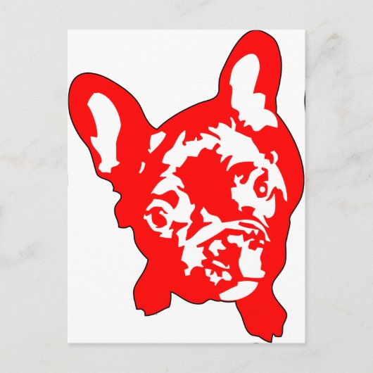 Carte Postale Bouledogue français assis (Devant)