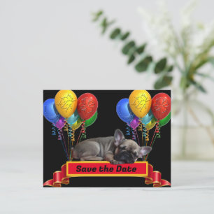 Carte Postale Bouledogue français ballon French Bulldog