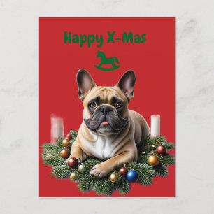 Carte Postale Bouledogue français Bulldog français Noël