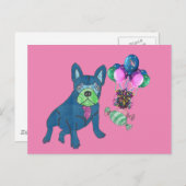 Carte Postale Bouledogue français cartoon (Devant / Derrière)