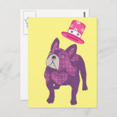 Carte Postale Bouledogue français Cylindre Bouledogue Français (Devant / Derrière)