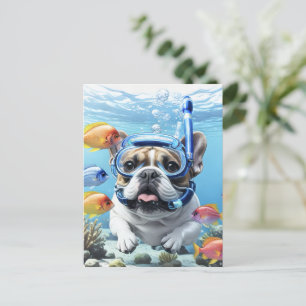 Carte Postale Bouledogue français en vacances French Bulldog