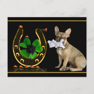Carte Postale Bouledogue français fer à cheval French Bulldog