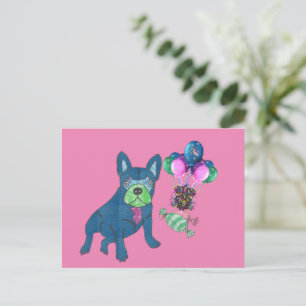 Carte Postale Bouledogue français French Bulldog de dessin animé