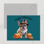 Carte Postale Bouledogue français Halloween (Devant / Derrière)